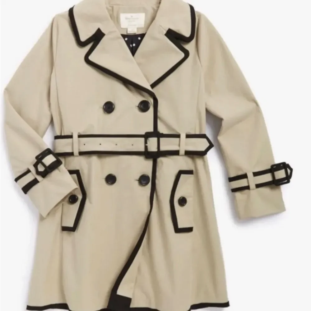 Kate Spade Top Liner Double Breasted Trench Coat girls size small (5-7)